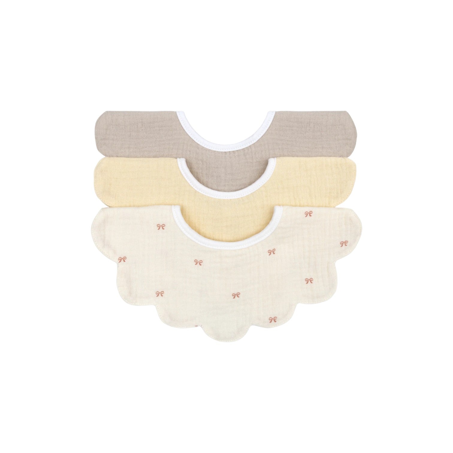 Soft Spot - 有機棉紗花瓣口水巾3入組 - Ribbon