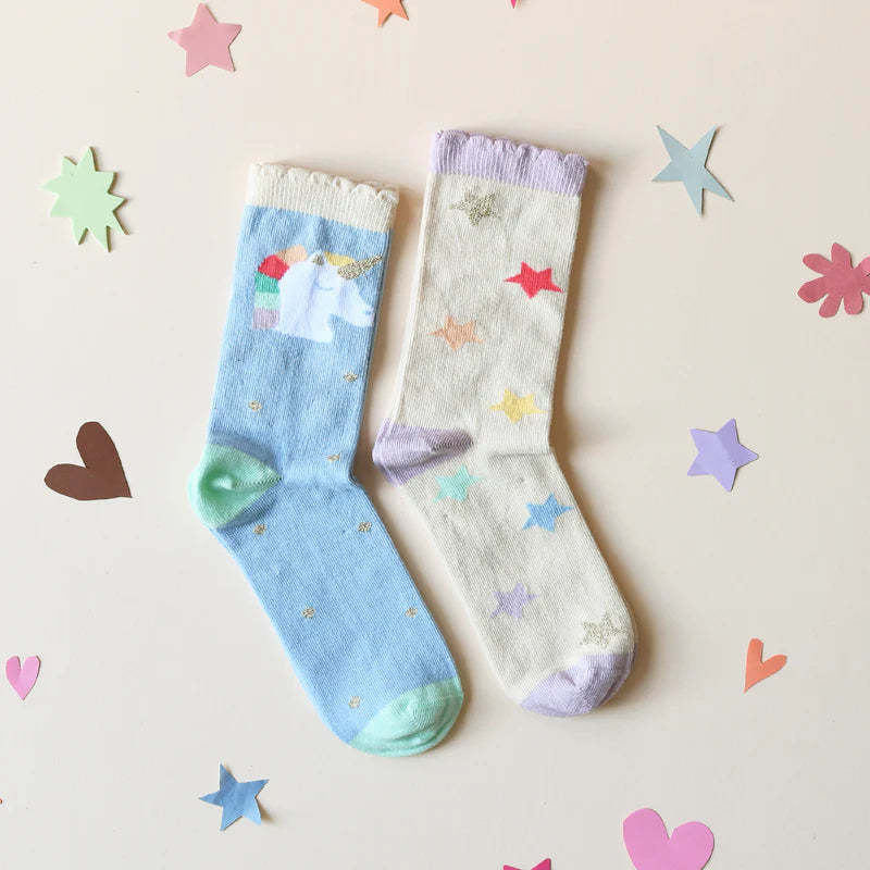 Rockahula Kids - 兒童長襪2入 - Rainbow Unicorn