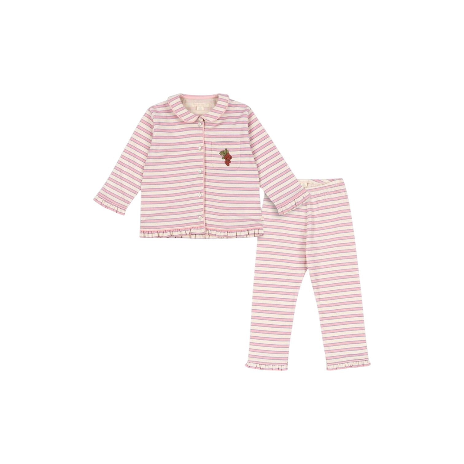 Konges Sløjd - 有機棉長袖睡衣套裝 - Lolly Stripe