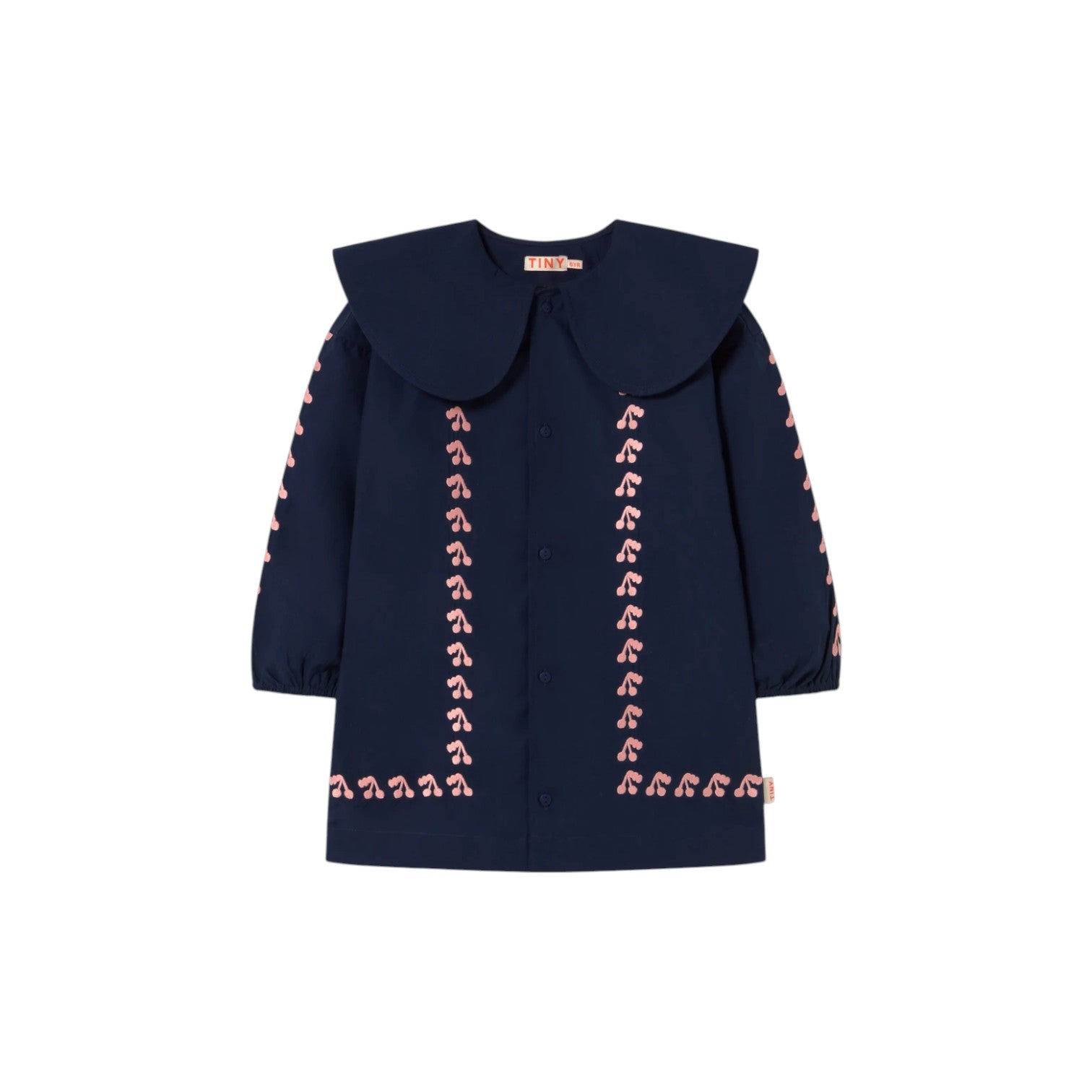 Tiny Cottons - 翻領刺繡洋裝 - navy