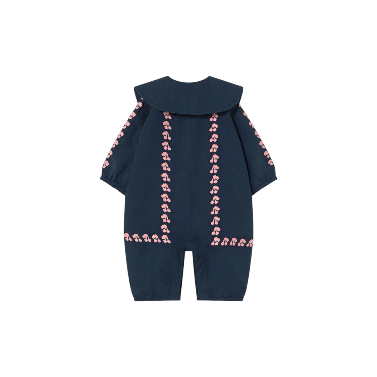 Tiny Cottons - 翻領刺繡連身褲 - navy