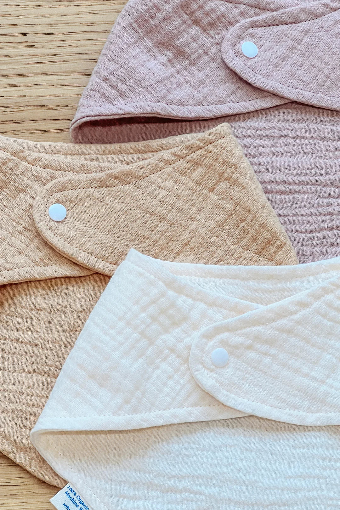 Soft Spot - 有機棉紗領巾口水巾3入組 - Bloom