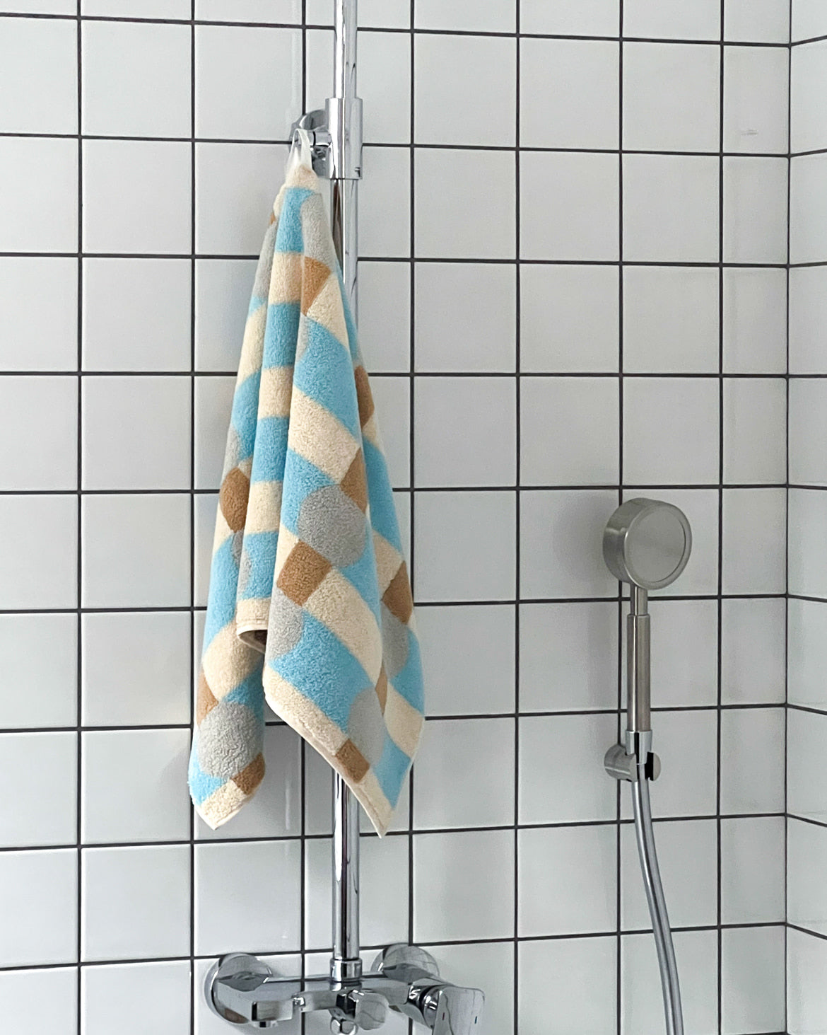 WARMGREY TAIL - 純棉毛巾 40x80 - DOT CHECK GREY