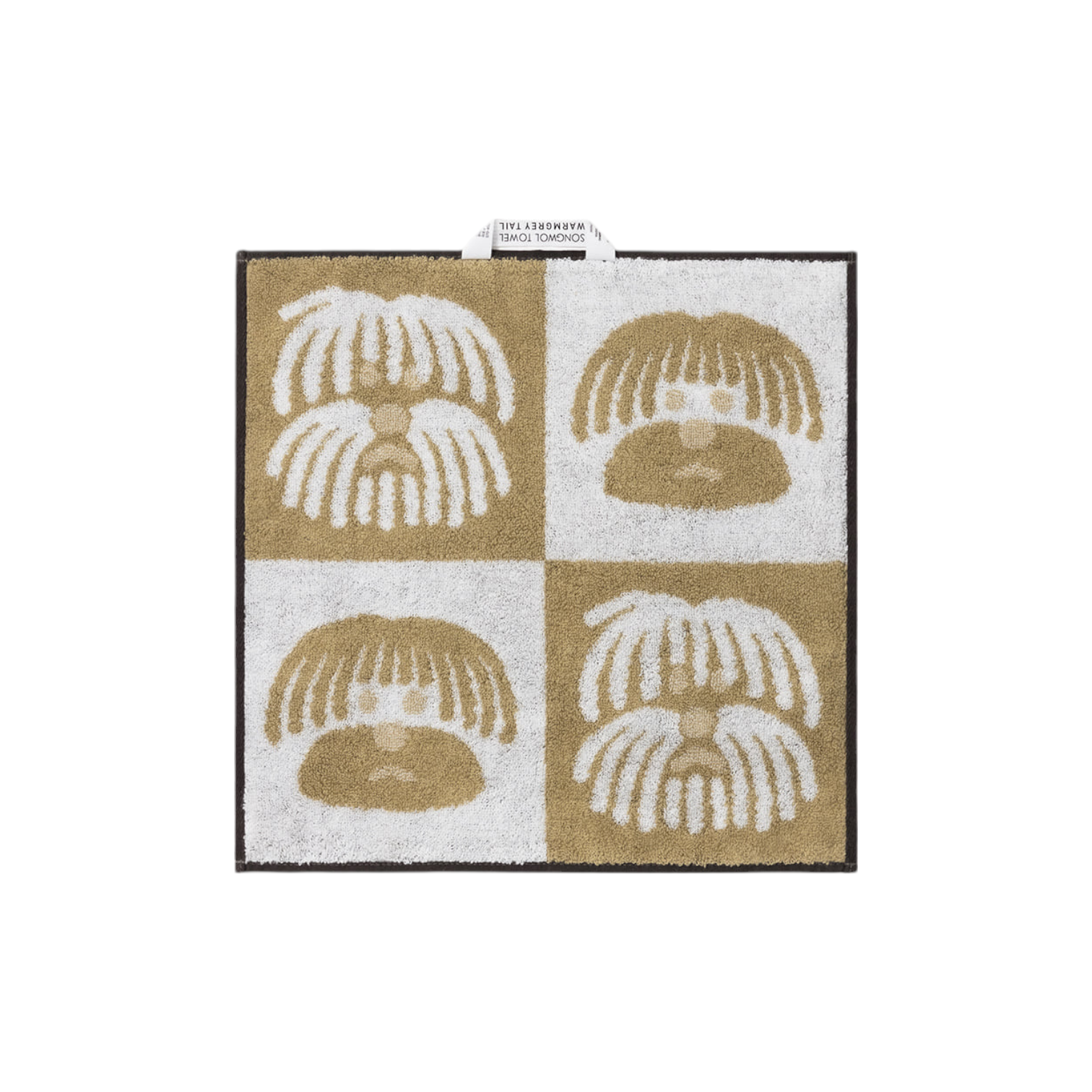 WARMGREY TAIL - 純棉毛巾 34x34 - DOG BEIGE