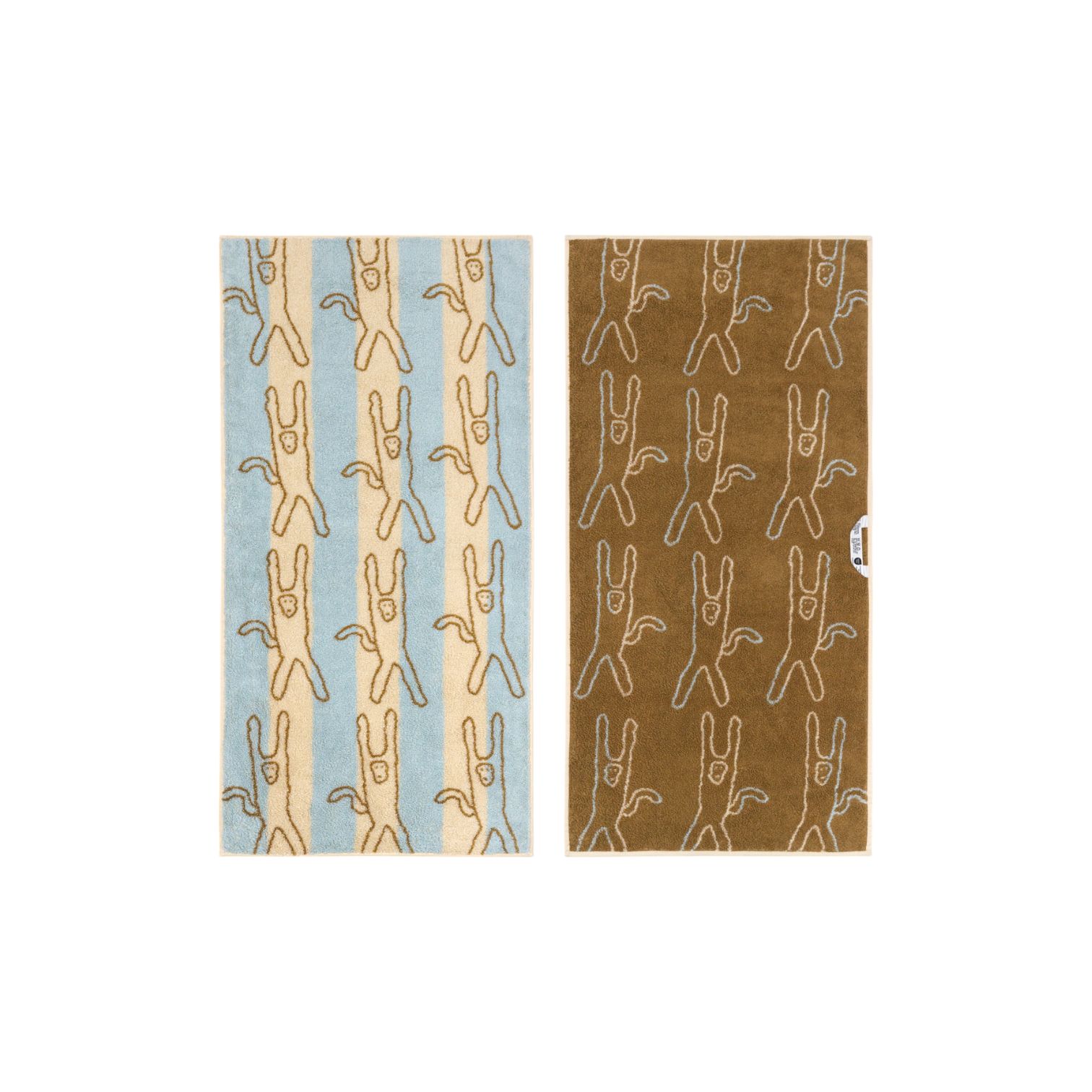 WARMGREY TAIL - 純棉毛巾 40x80 - MONKEY BLUE