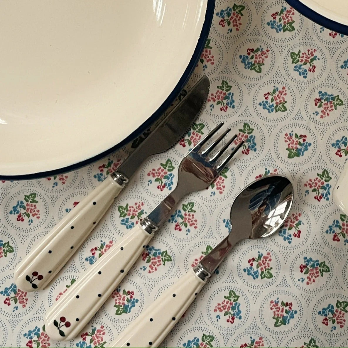 Konges Sløjd - 兒童刀叉匙餐具組 - navy dot