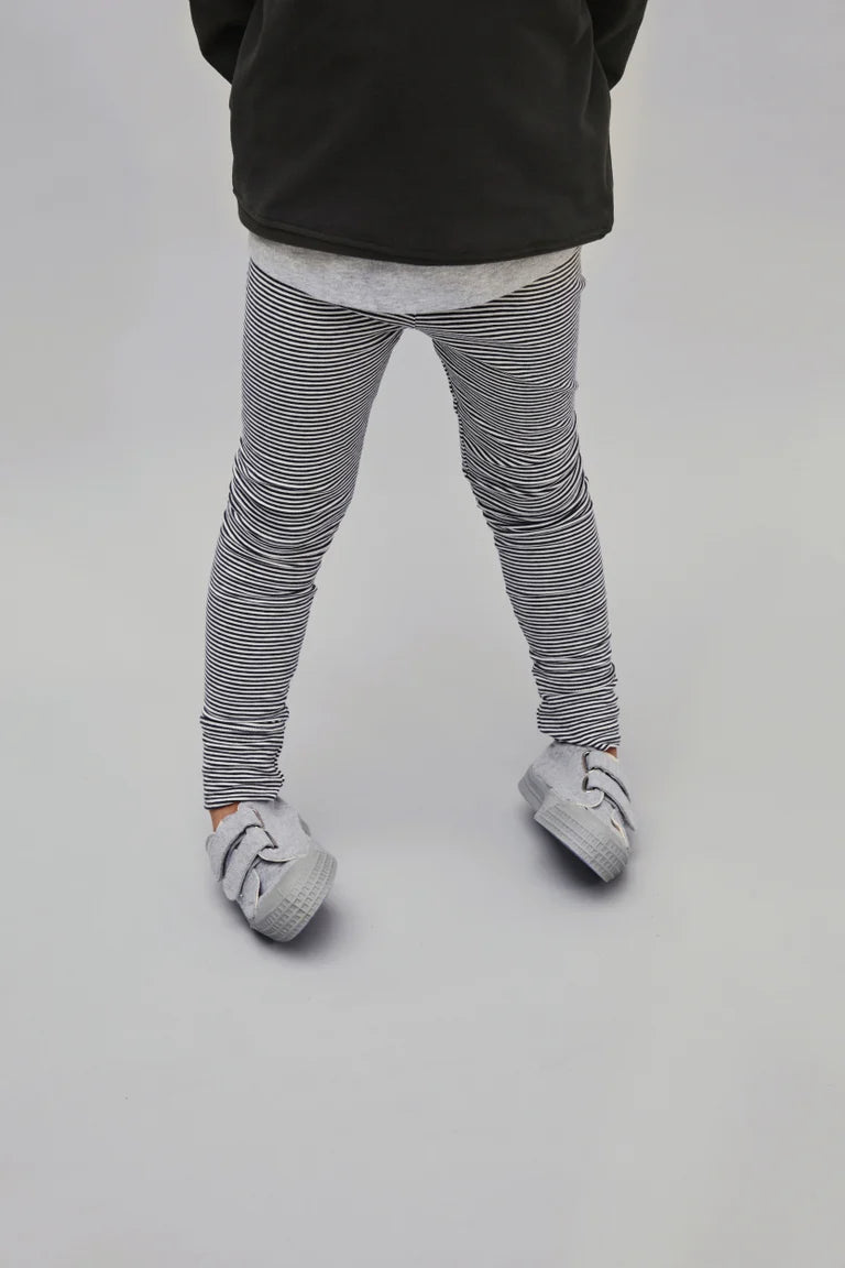 Gray Label - 兒童有機棉Leggings - Nearly Black/Cream