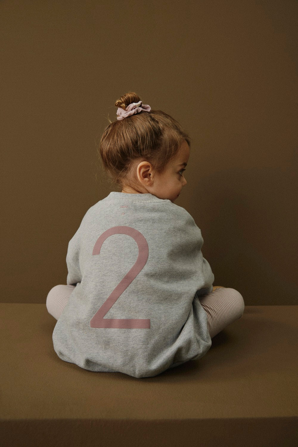 Gray Label - 生日大學T - Grey Melange/Berry (1-8y)