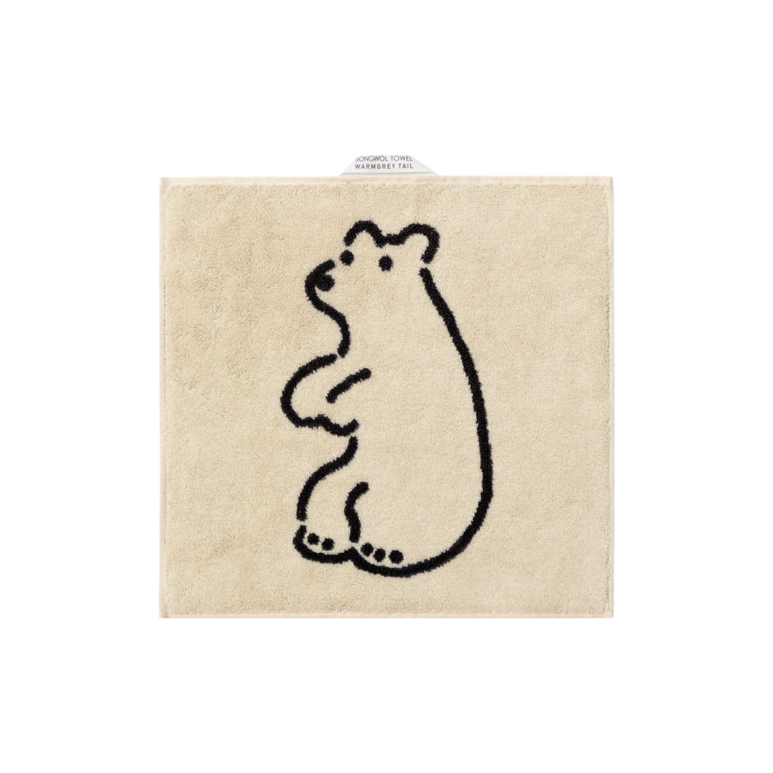 WARMGREY TAIL - 純棉毛巾 34x34 - BEAR CREAM
