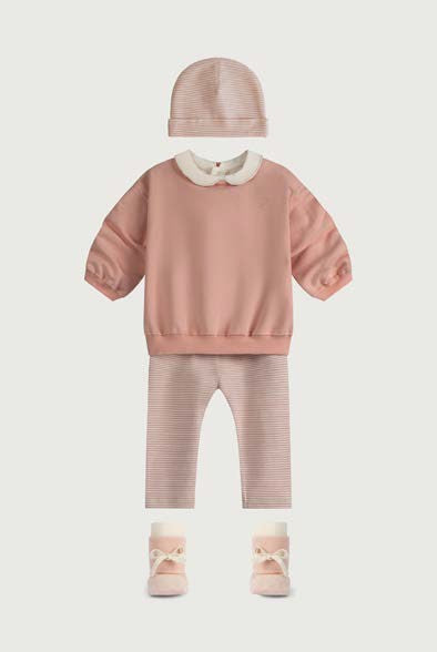 Gray Label - Baby有機棉毛帽  - 0-12m - Faded Pink/Cream