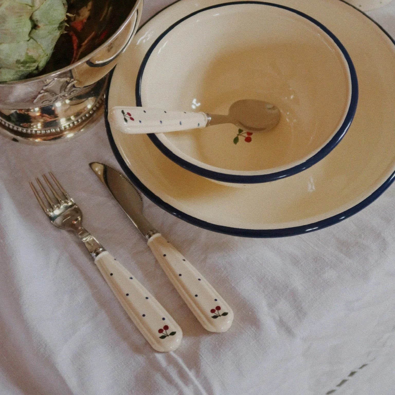 Konges Sløjd - 兒童刀叉匙餐具組 - navy dot