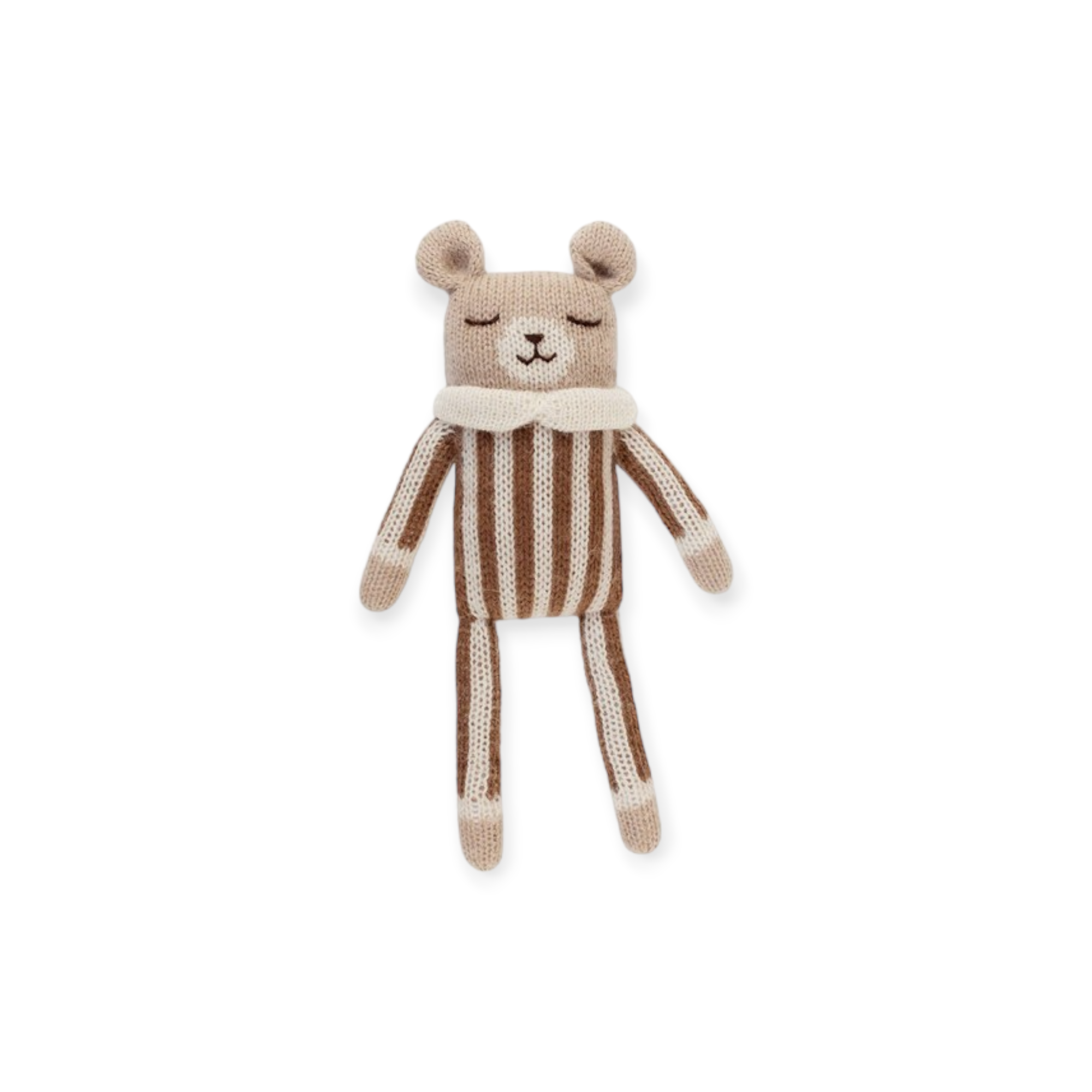 Main Sauvage - 泰迪熊針織玩偶(小) - nut striped jumpsuit