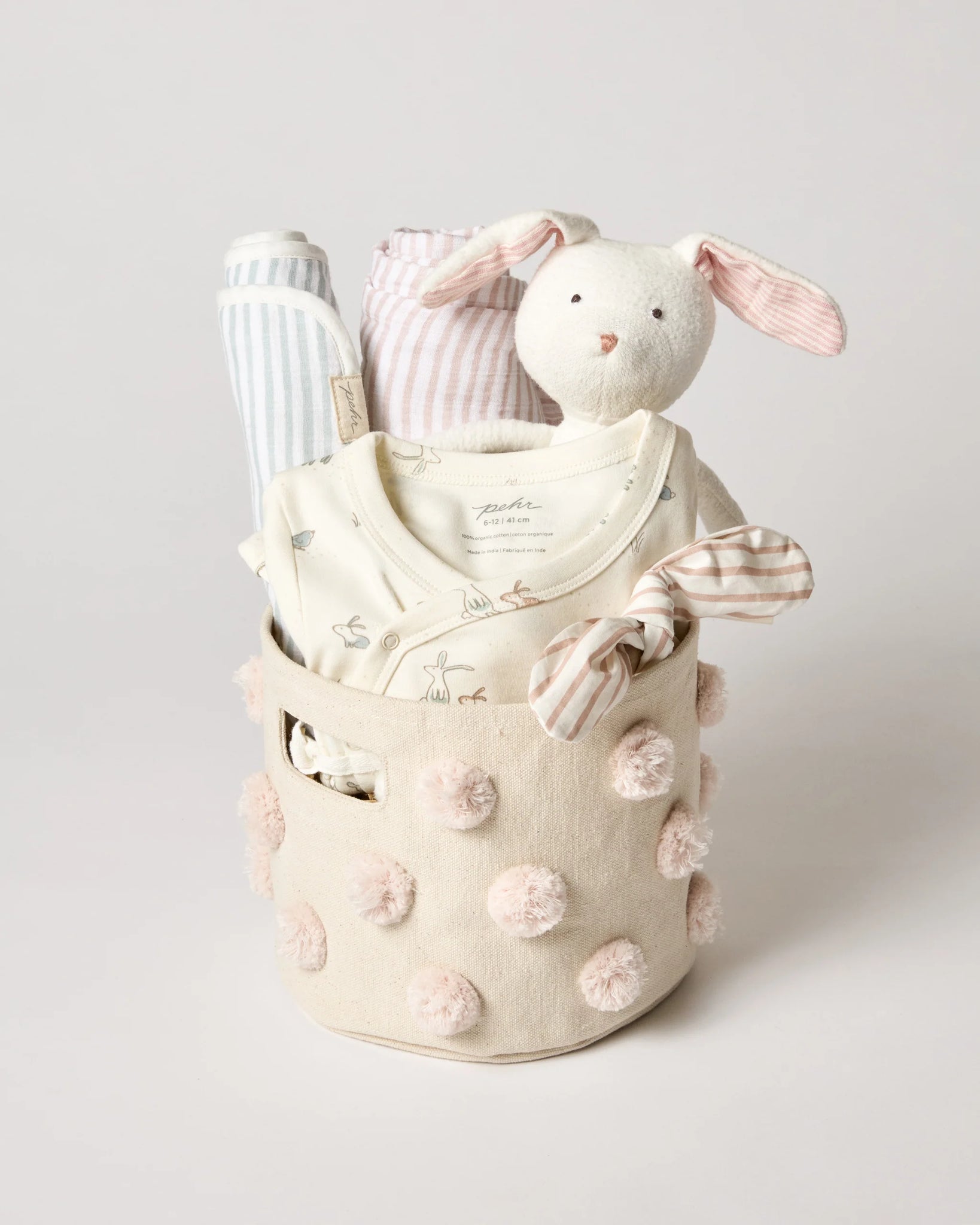 Pehr - 毛球帆布收納籃 - Blush