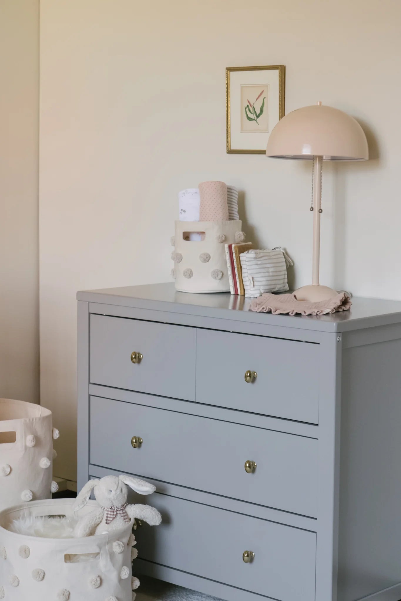 Pehr - 毛球帆布收納籃 - Grey