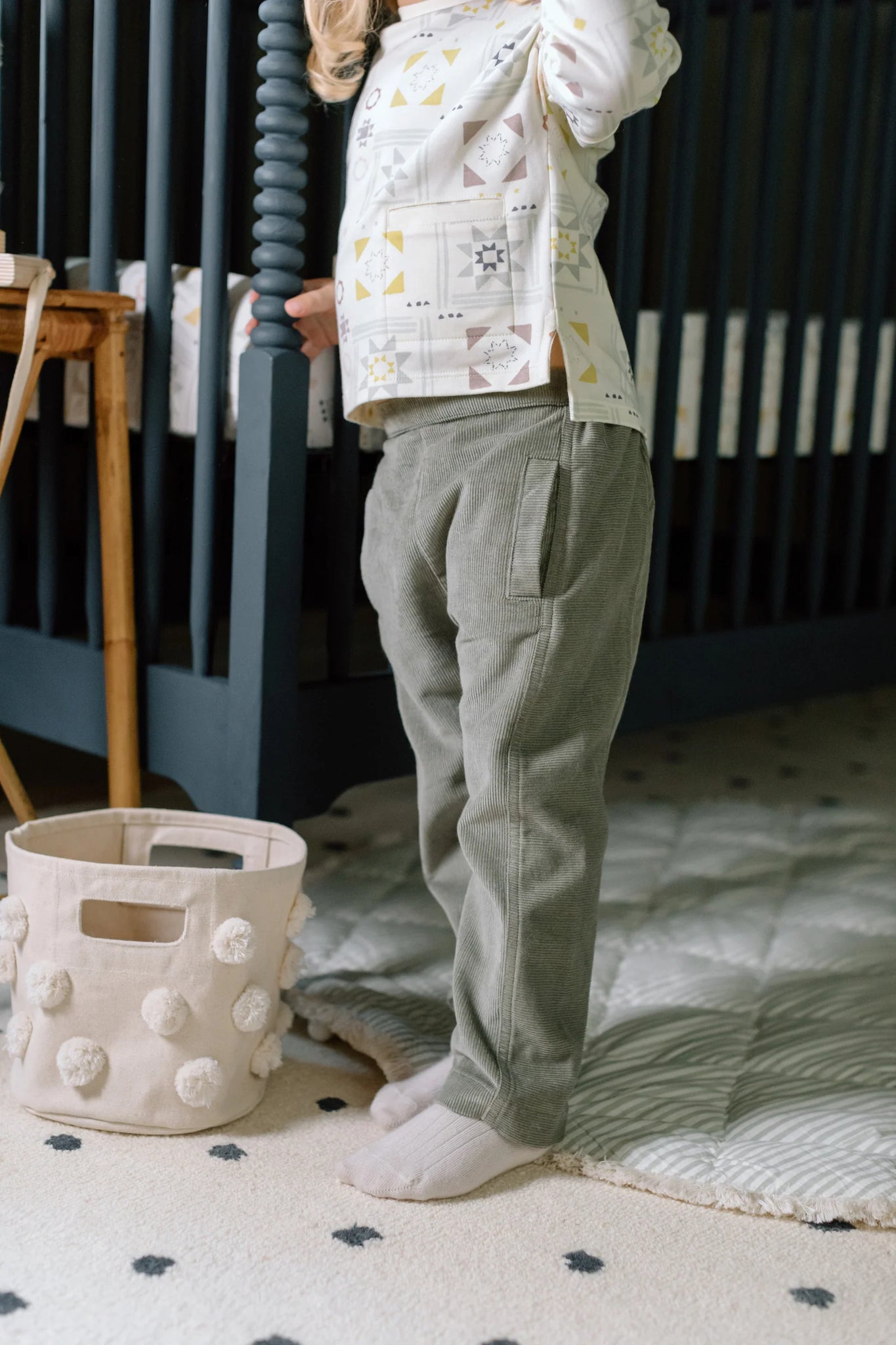 Pehr - 毛球帆布收納籃 - Natural