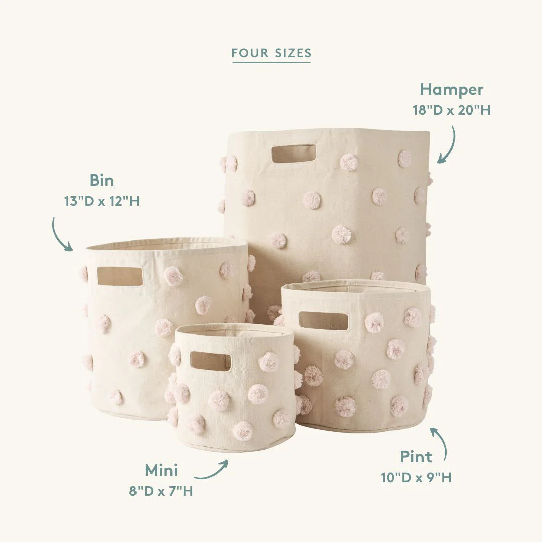 Pehr - 毛球帆布收納籃 - Blush