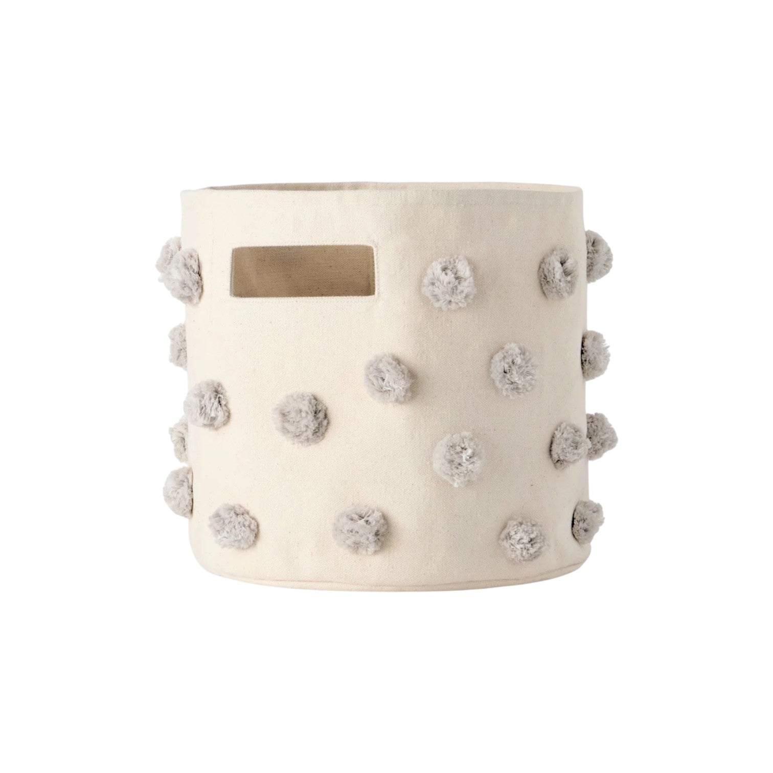 Pehr - 毛球帆布收納籃 - Grey