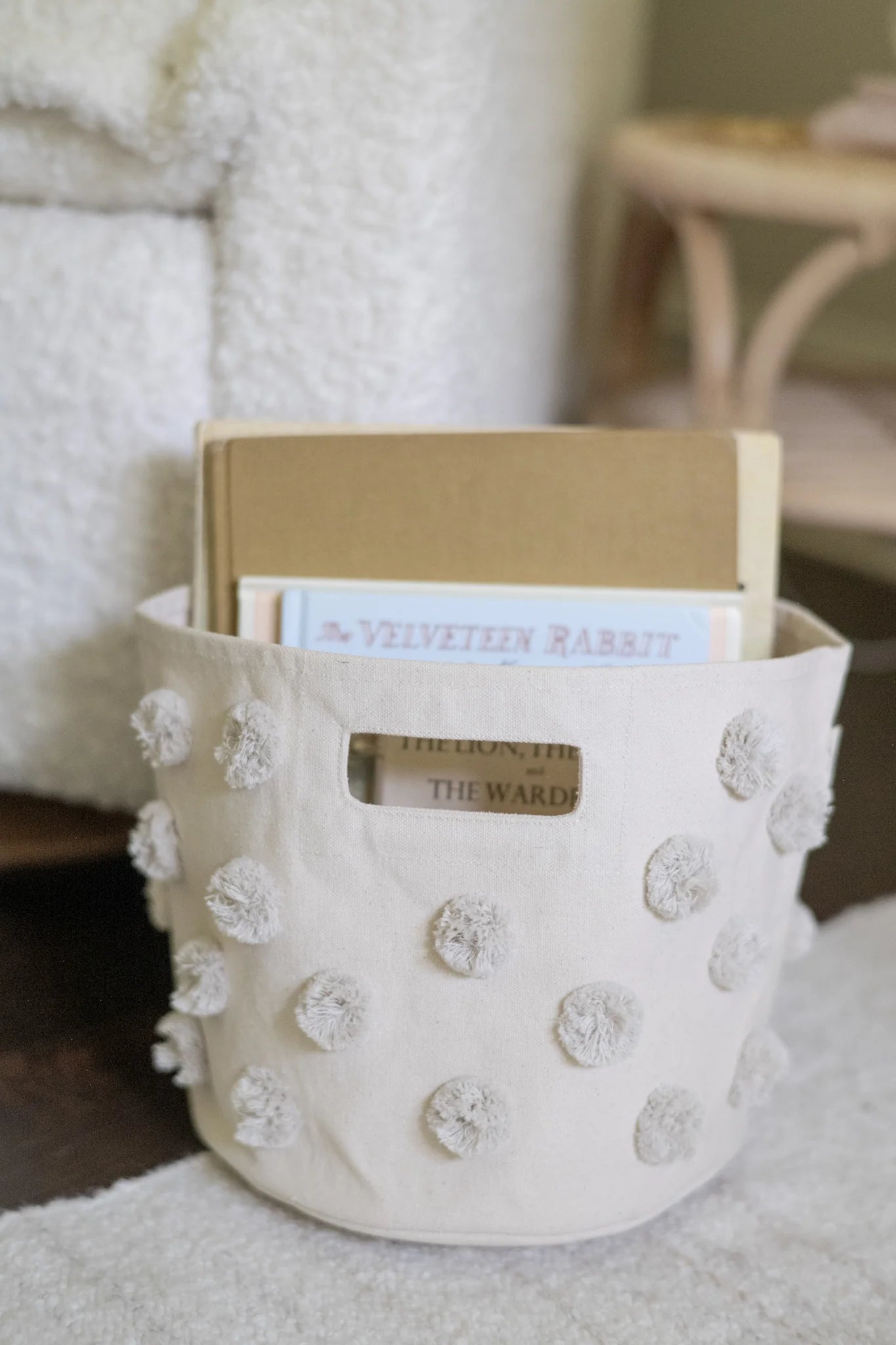 Pehr - 毛球帆布收納籃 - Grey