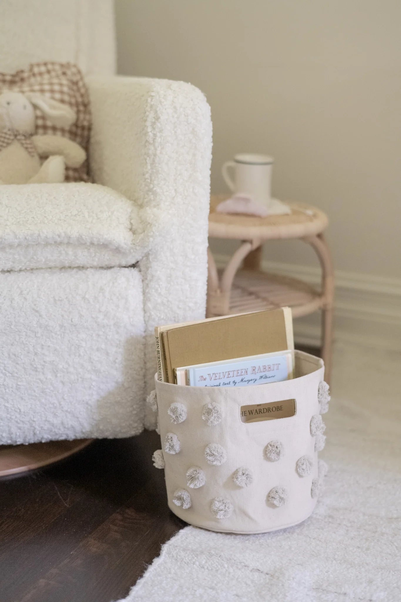 Pehr - 毛球帆布收納籃 - Grey