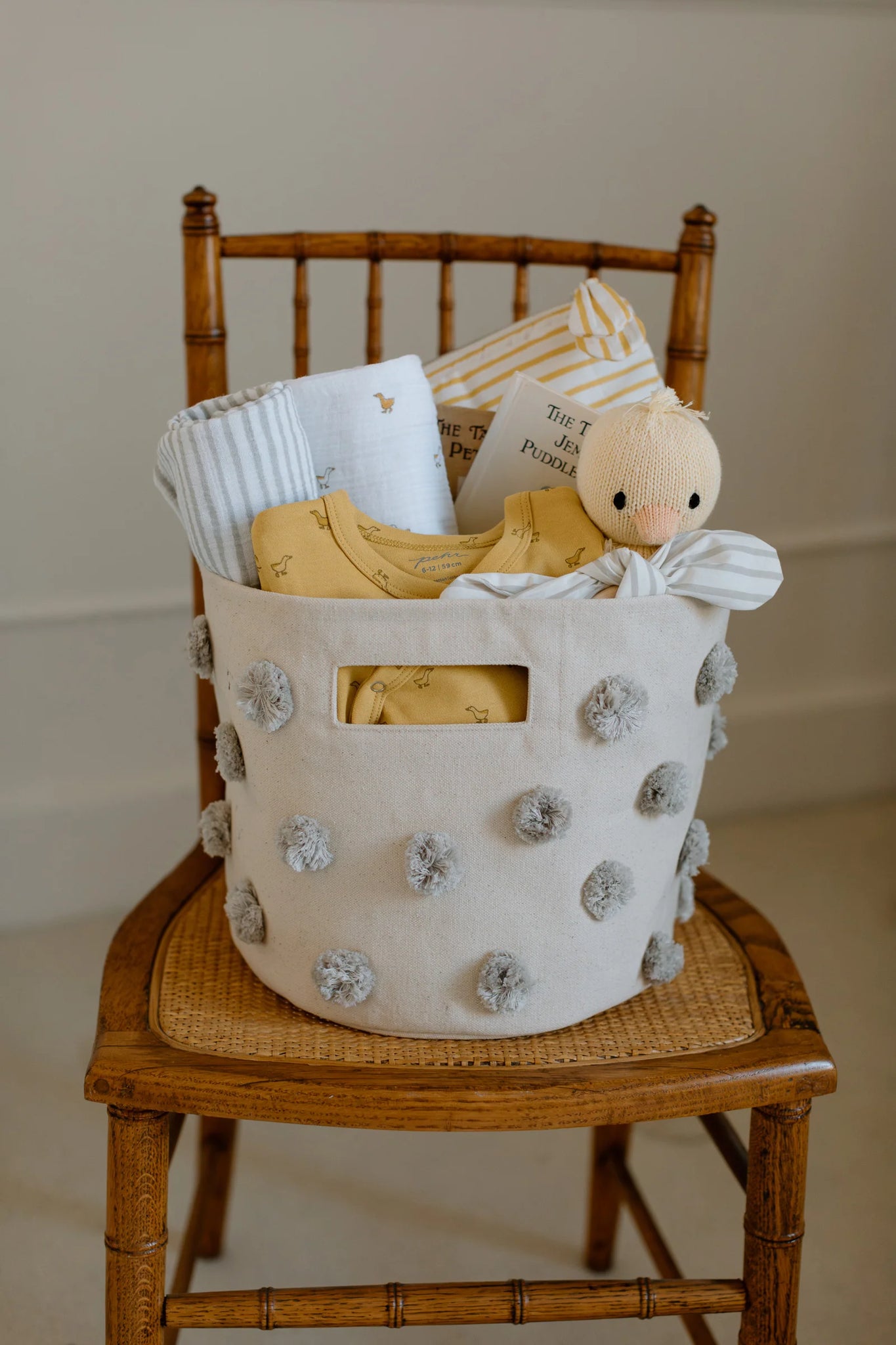 Pehr - 毛球帆布收納籃 - Grey