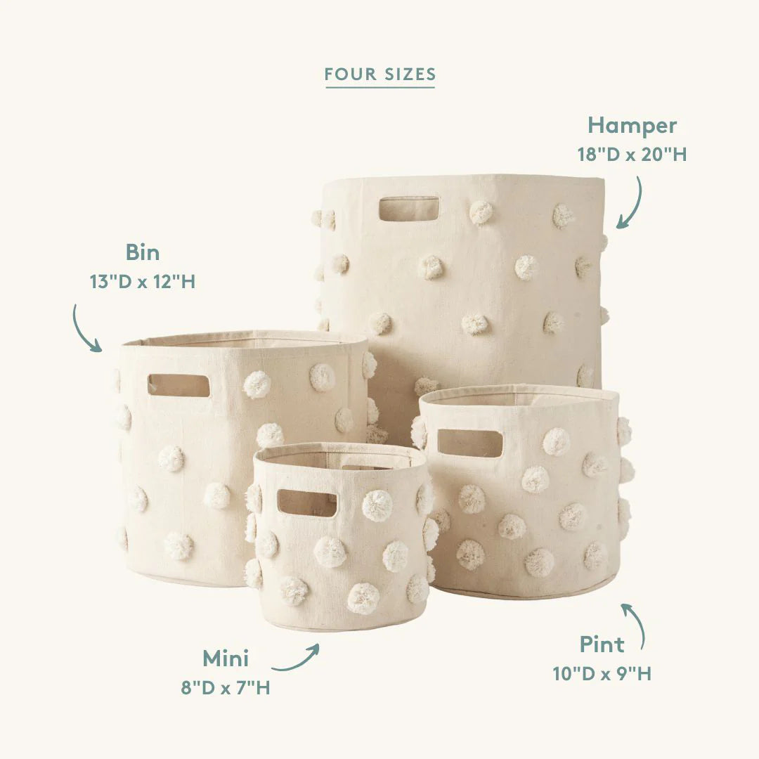 Pehr - 毛球帆布收納籃 - Natural