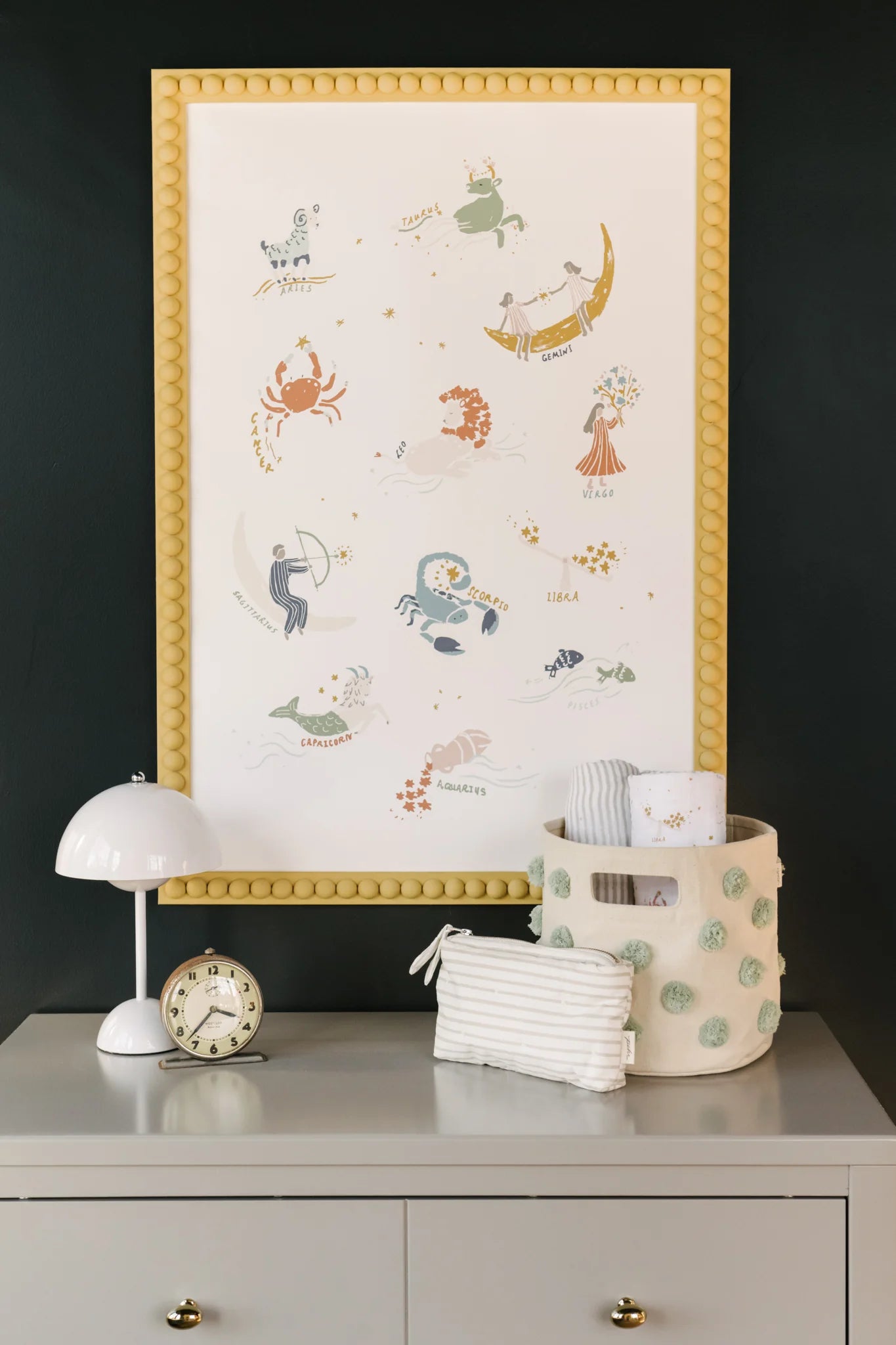 Pehr - 毛球帆布收納籃 - Sea