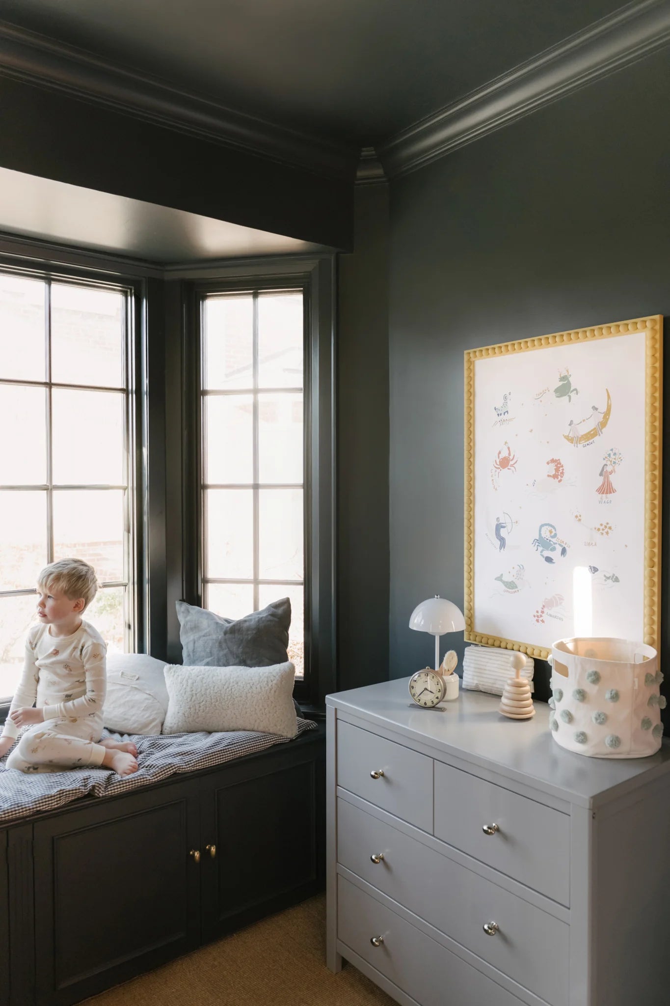 Pehr - 毛球帆布收納籃 - Sea