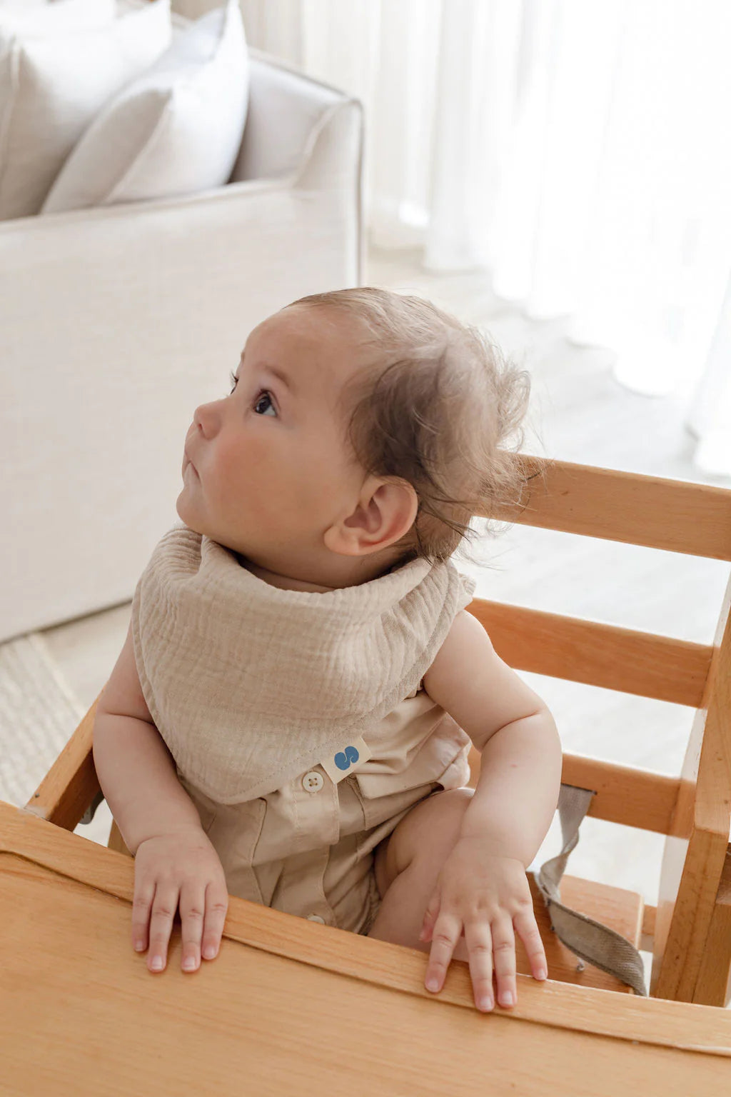 Soft Spot - 有機棉紗領巾口水巾3入組 - Seaside