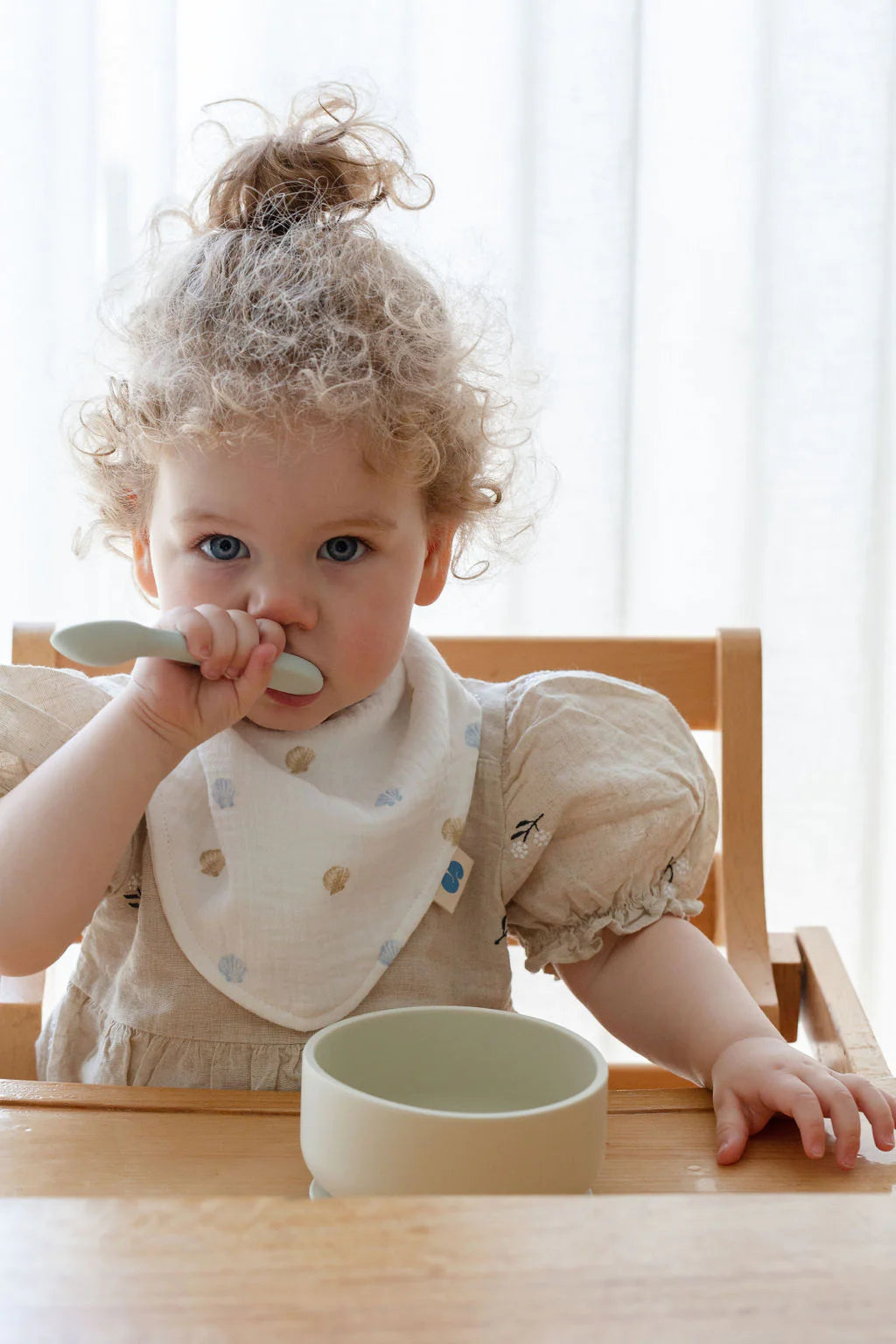 Soft Spot - 有機棉紗領巾口水巾3入組 - Seaside