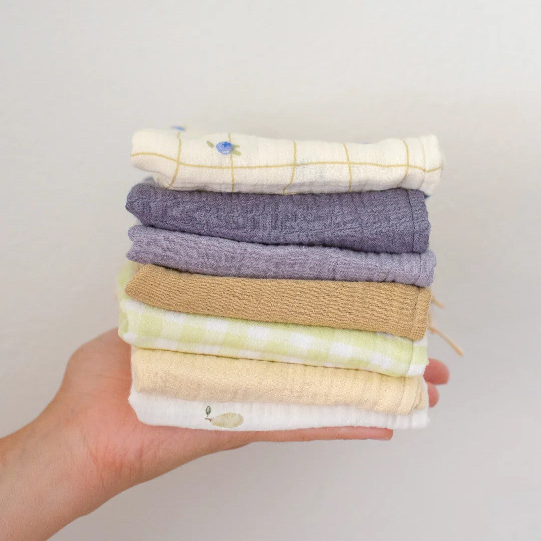 Soft Spot - 有機棉紗手帕方巾7入組 - Holiday