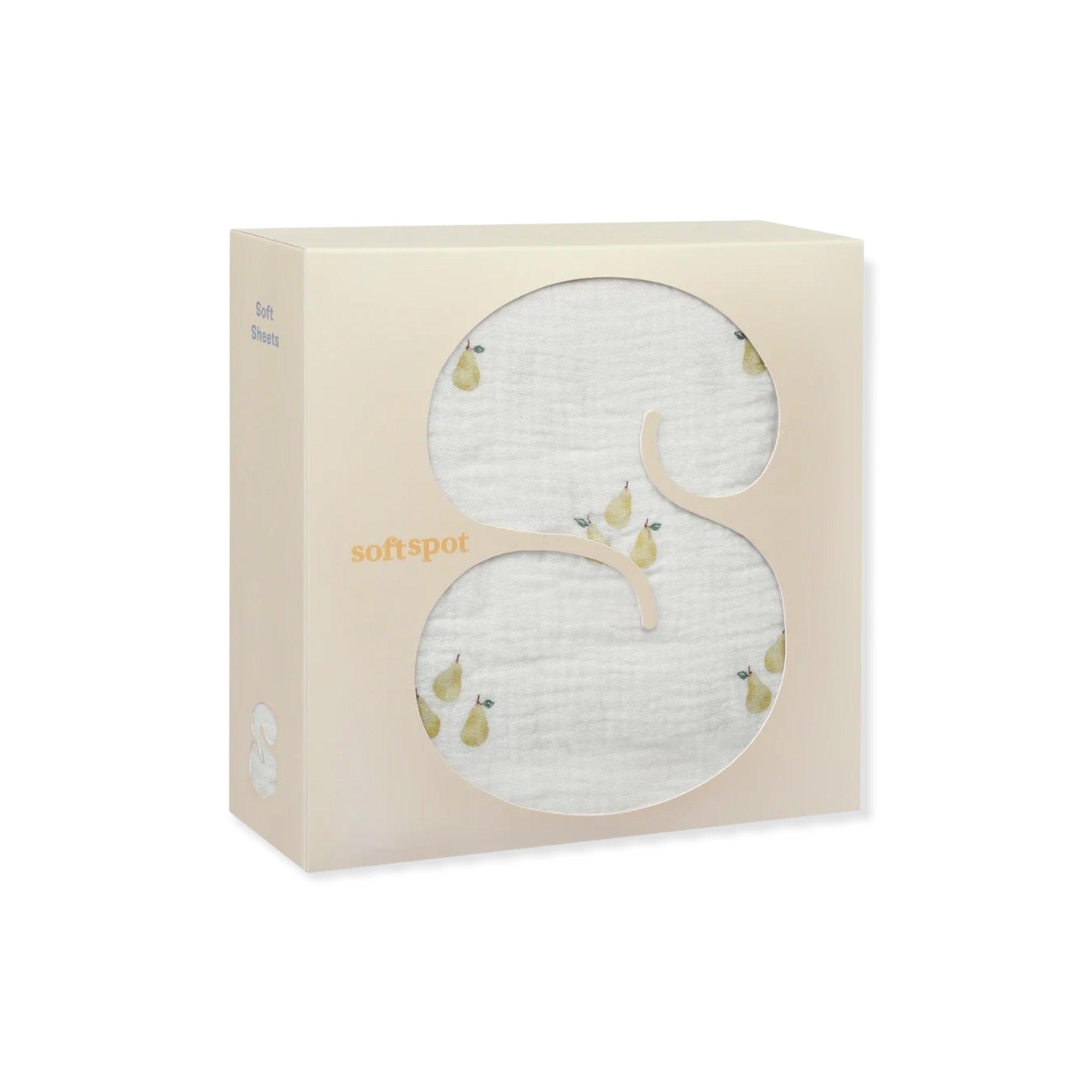Soft Spot - 有機棉紗布嬰兒床床包 - Pear