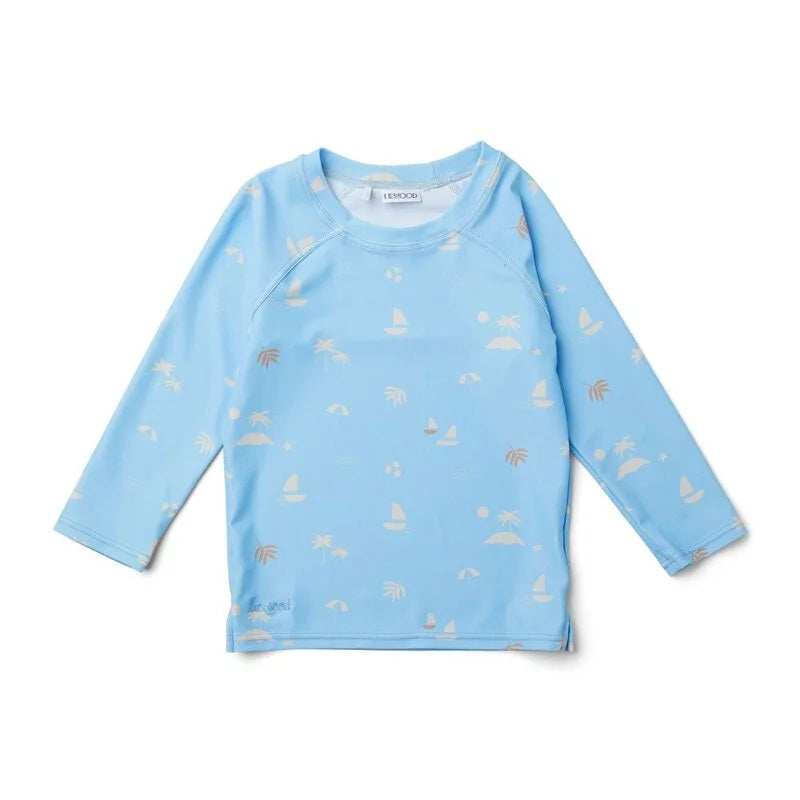 Liewood - 兒童長袖泳衣T-shirt - 68-74 (3-9m) - Seaside sky blue